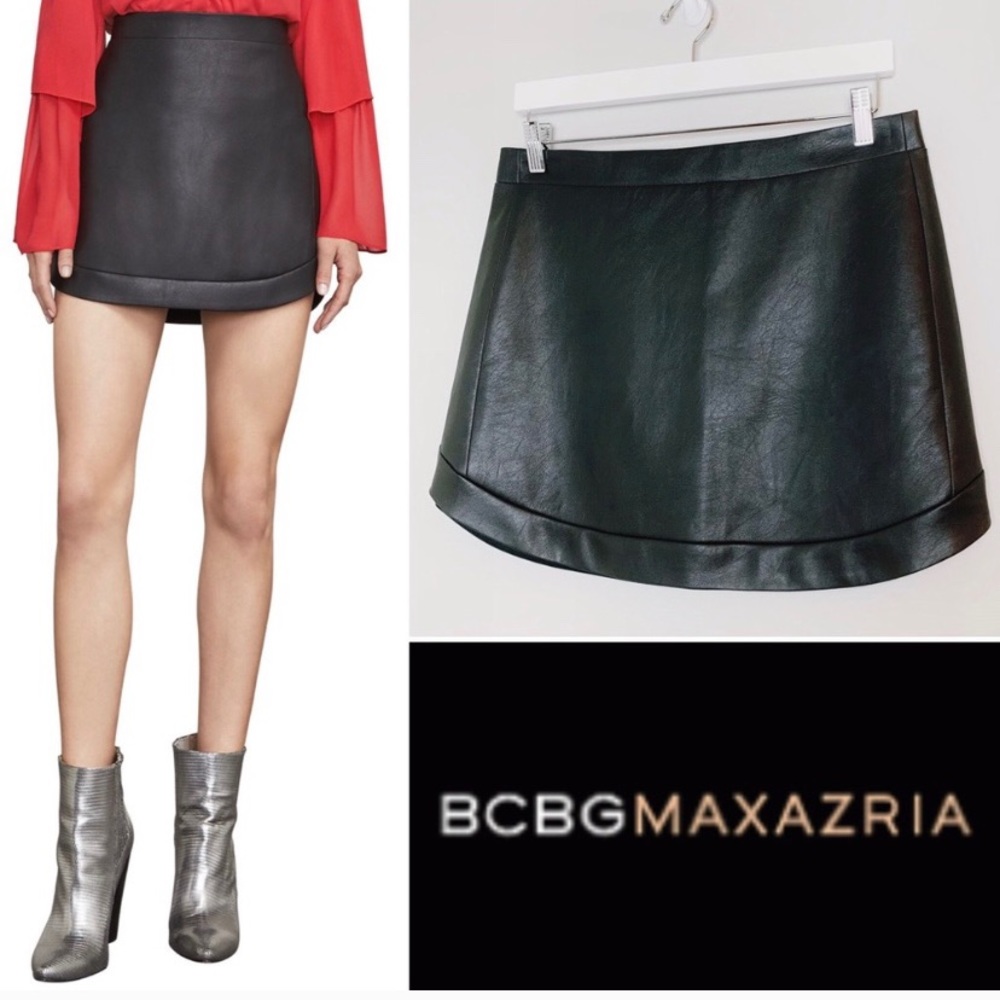 BCBG Kanya Faux Leather Mini Skirt Size Medium